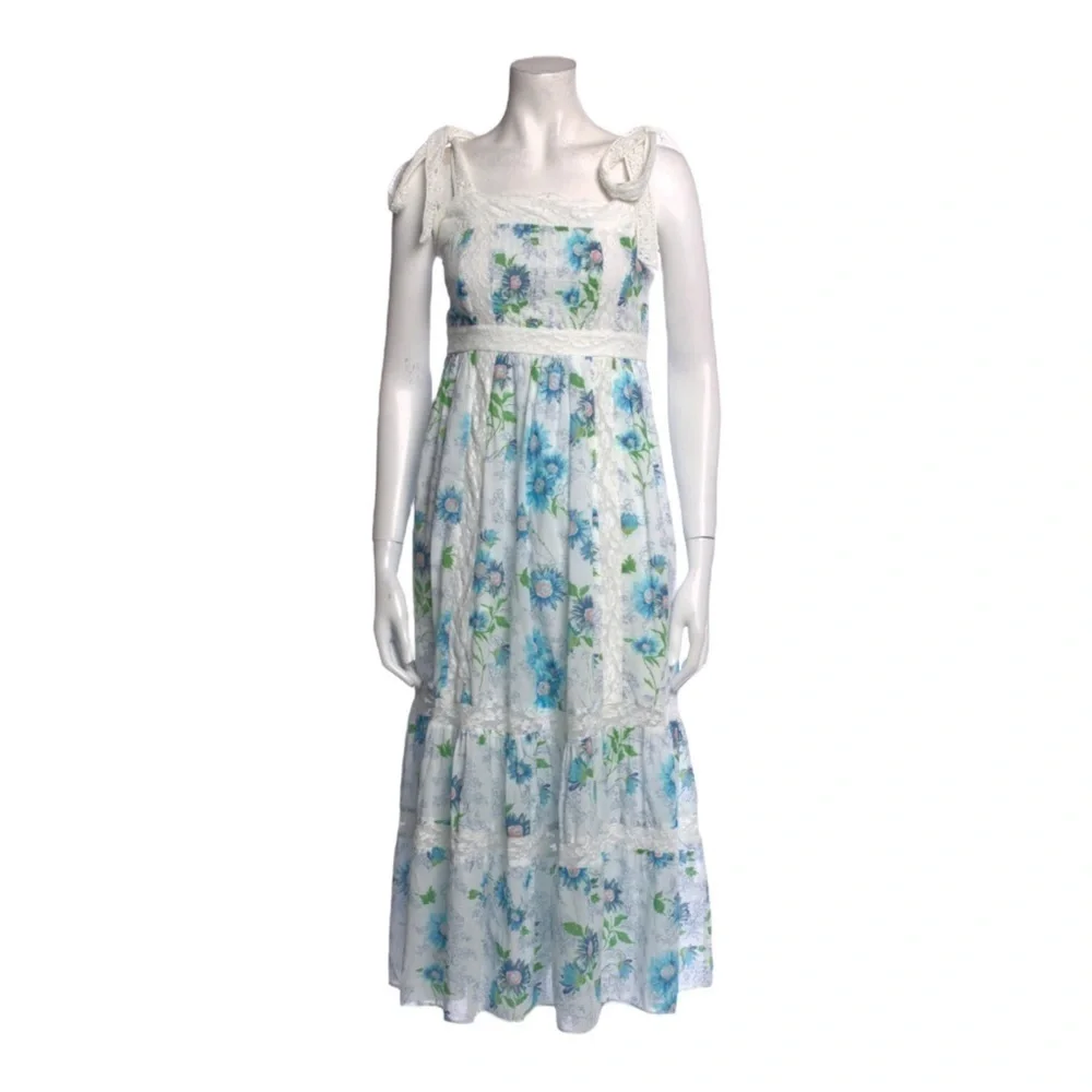LoveShackFancy Ayala Dress in Blueberry Cloud - Picture 3 of 12